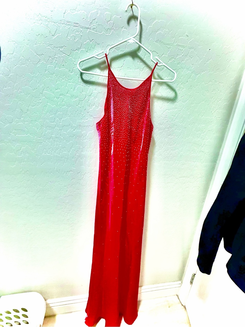 Red Dress Boutique Red Beaded Maxi Slip Dress